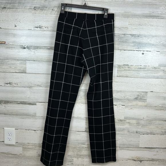 Betabrand Women’s Dress Pants Yoga Pants Classic Bootcut Black Windowpane Medium - Picture 5 of 11